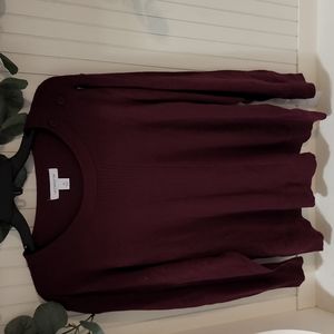 Liz Claiborne Woman's sweater NWT size 1x Burgandy